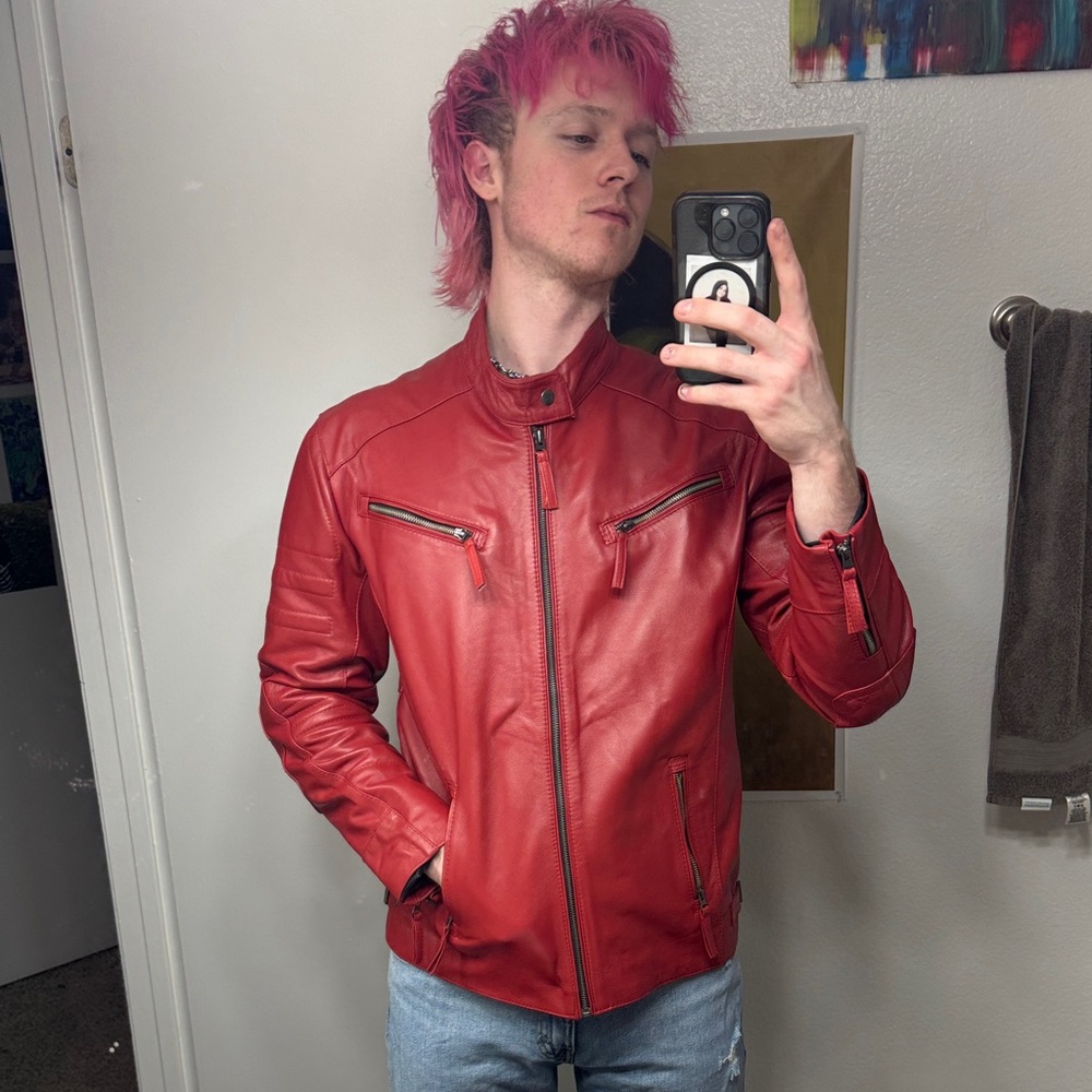 Men's Authentic Leather Jacket - Muscle Fit - Picture 10 of 10